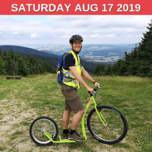 Let's ride on push scooters from Mt. Jested!