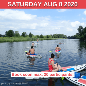 Paddleboarding on Elbe in eastern Bohemia 8 August 2020