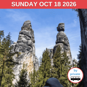 The magnificent pair of rocks called "Starosta" and "Starostova" (the Mayor and Mayor's Wife)
